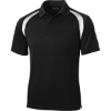 Custom Sport-Tek Dry Zone Colorblock Raglan Polo. Black/White