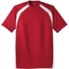 Custom Sport-Tek Dry Zone Colorblock Crew. True Red/White