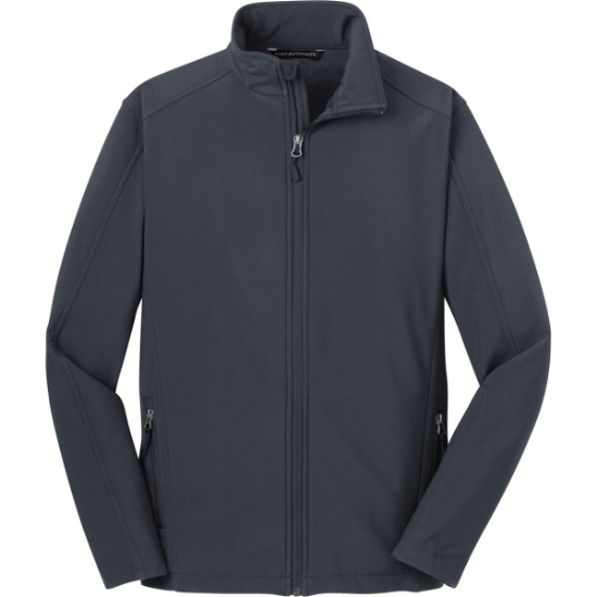 Custom Port Authority Tall Core Soft Shell Jacket. Battleship Gray