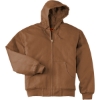 Custom CornerStone Tall Duck Cloth Hooded Work Jacket. Duck Brown
