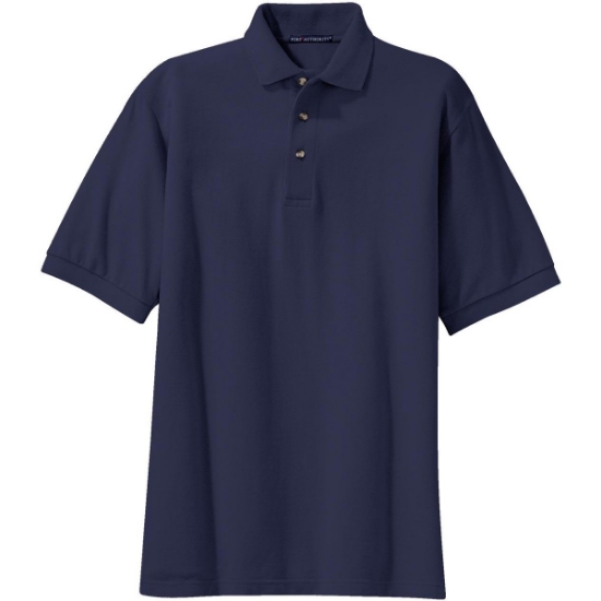 Custom Port Authority Tall Heavyweight Cotton Pique Polo. Navy Blue