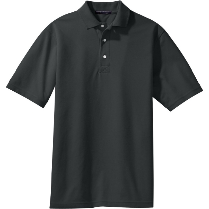Custom Port Authority Tall Rapid Dry Polo. Charcoal Gray