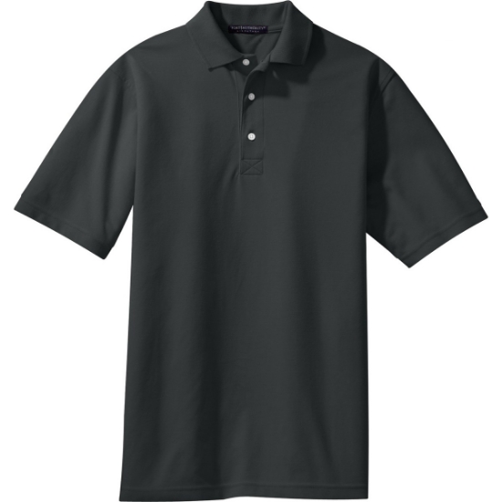 Custom Port Authority Tall Rapid Dry Polo. Charcoal Gray