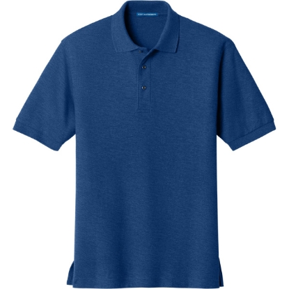 Custom Port Authority Tall Silk Touch Polo. Royal Blue