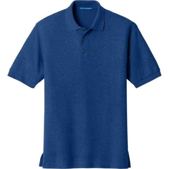 Custom Port Authority Tall Silk Touch Polo. Royal Blue