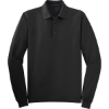 Custom Port Authority Tall Silk Touch Long Sleeve Polo. Black