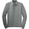 Custom Port Authority Tall Silk Touch Long Sleeve Polo. Cool Grey