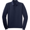 Custom Port Authority Tall Silk Touch Long Sleeve Polo. Navy Blue