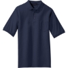 Custom Port Authority Tall Silk Touch Polo with Pocket. Navy Blue