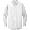 Custom Port Authority Tall Long Sleeve Easy Care Shirt. White/Light Stone Beige