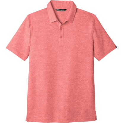 Custom TravisMathew Oceanside Heather Polo. Cardinal Red Heather