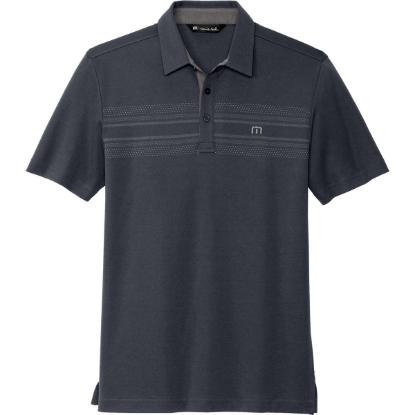 Custom TravisMathew Monterey Chest Stripe Polo Blue Nights