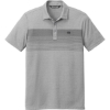 Custom TravisMathew Coastal Chest Stripe Polo Quiet Shade Gray Heather