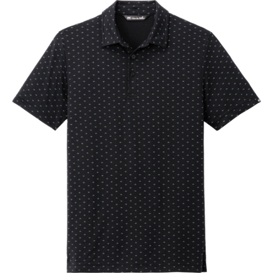 Custom TravisMathew Oceanside Geo Polo Black/Aegean Blue