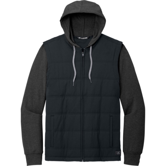 Custom TravisMathew Tides Up Hooded Jacket Black/Black Heather