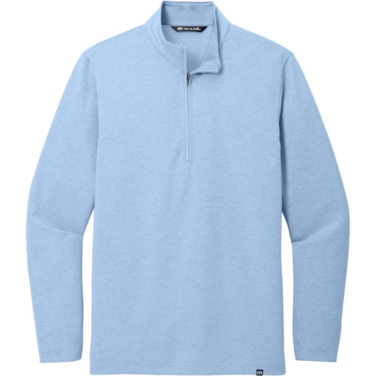 Custom TravisMathew Coveside 1/4-Zip Light Blue Heather