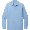 Custom TravisMathew Oceanside Heather Long Sleeve Polo Allure Blue Heather