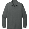 Custom TravisMathew Oceanside Heather Long Sleeve Polo Black Heather
