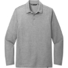 Custom TravisMathew Oceanside Heather Long Sleeve Polo Quiet Shade Gray Heather