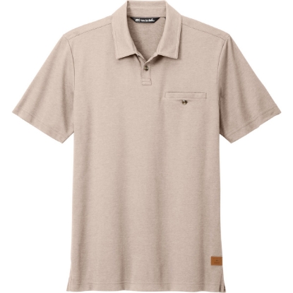 Custom TravisMathew Sunsetters Pocket Polo Portabella Beige Heather