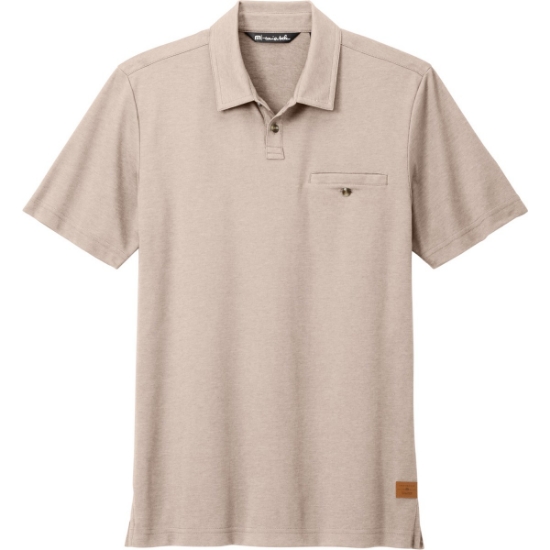 Custom TravisMathew Sunsetters Pocket Polo Portabella Beige Heather