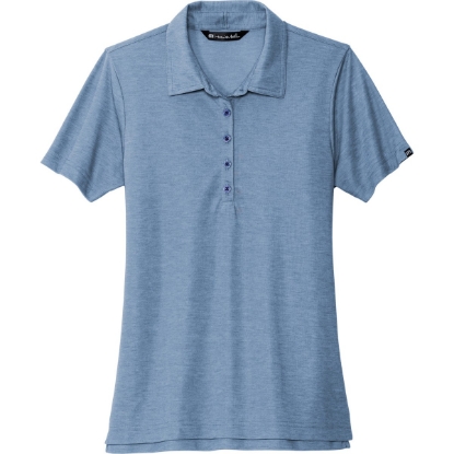 Custom TravisMathew Womens Oceanside Heather Polo Classic Blue Heather