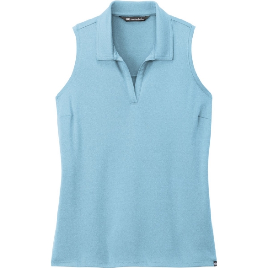 Custom TravisMathew Womens Coto Performance Sleeveless Polo Brilliant Blue Heather