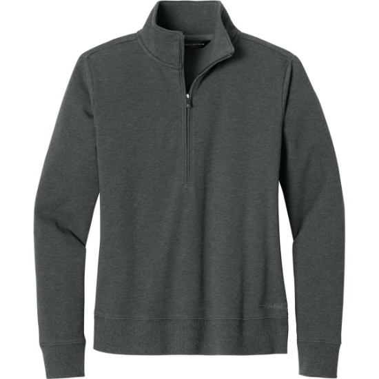 Custom TravisMathew Womens Ocean Villa 1/4-Zip Dark Gray Heather