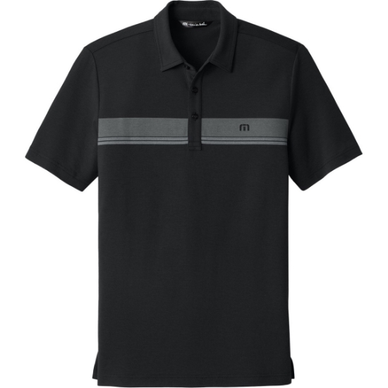 Custom TravisMathew Glenview Stripe Polo Black