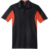 Custom Sport-Tek Tall Side Blocked Micropique Sport-Wick Polo. Black/Deep Orange