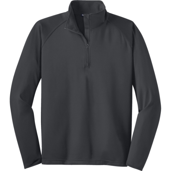 Custom Sport-Tek Tall Sport-Wick Stretch 1/4-Zip Pullover. Charcoal Grey