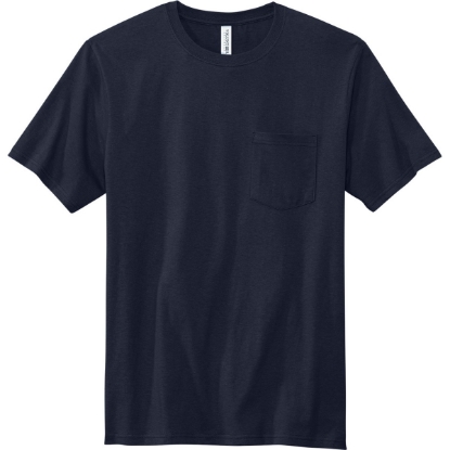 Custom Volunteer Knitwear All-American Pocket Tee Strong Navy Blue
