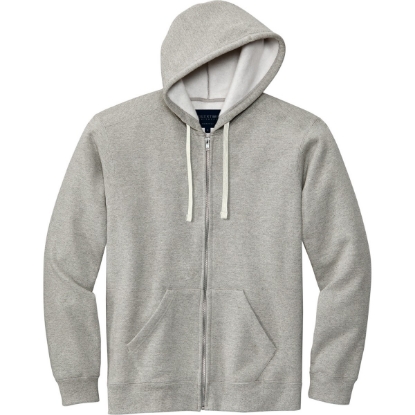 Custom Volunteer Knitwear Chore Fleece Full-Zip Hoodie HthrGrey