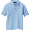 Custom Port Authority Youth Silk Touch Polo. Light Blue