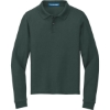 Custom Port Authority Youth Long Sleeve Silk Touch Polo. Dark Green