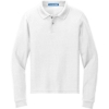 Custom Port Authority Youth Long Sleeve Silk Touch Polo. White