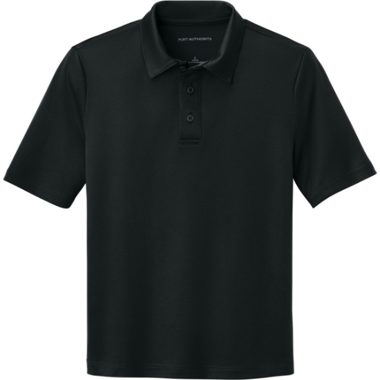 Custom Port Authority Youth Silk Touch Performance Polo. Black