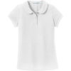 Custom Port Authority Girls Silk Touch Peter Pan Collar Polo. White