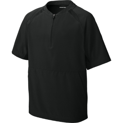 Custom Sport-Tek Youth Repeat 1/2-Zip Short Sleeve Jacket Black