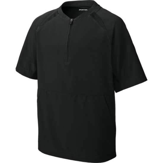 Custom Sport-Tek Youth Repeat 1/2-Zip Short Sleeve Jacket Black