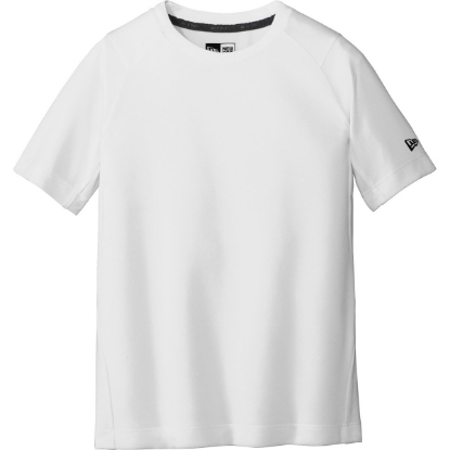 Custom New Era Youth Series Performance Crew Tee. White Solid