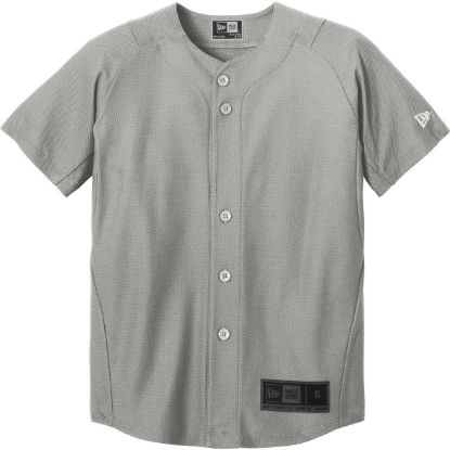 Custom New Era Youth Diamond Era Full-Button Jersey. Grey