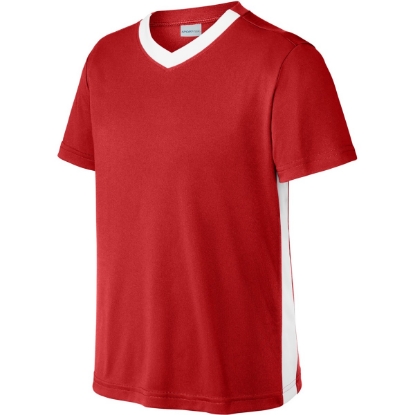 Custom Sport-Tek Youth Competitor United V-Neck Deep Red/White
