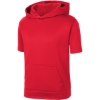 Custom Sport-Tek Youth Sport-Wick Fleece Short Sleeve Hooded Pullover. Deep Red