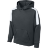 Custom Sport-Tek Youth Sport-Wick Fleece United Pullover Hoodie Iron Gray/White