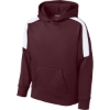 Custom Sport-Tek Youth Sport-Wick Fleece United Pullover Hoodie Maroon Red/White