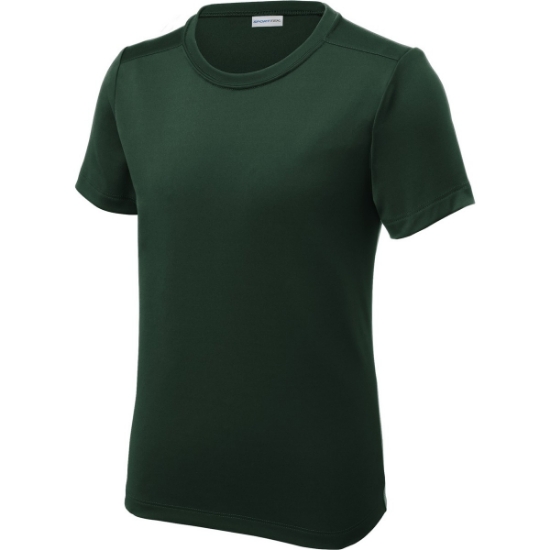 Custom Sport-Tek Youth Posi-UV Pro Tee. Forest Green