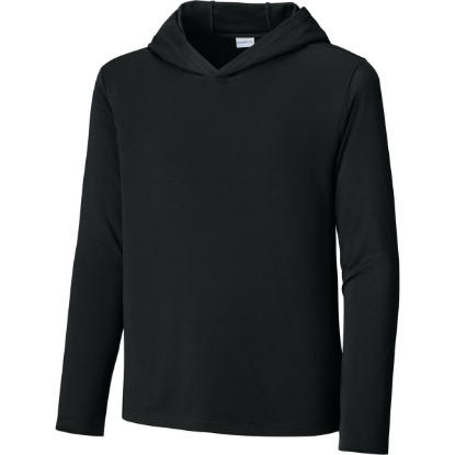 Custom Sport-Tek Youth Posi-UV Pro Long Sleeve Hoodie Black