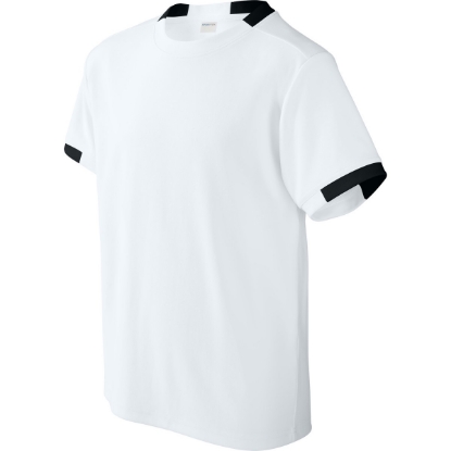 Custom Sport-Tek Youth Club Short Sleeve Crew White/Black