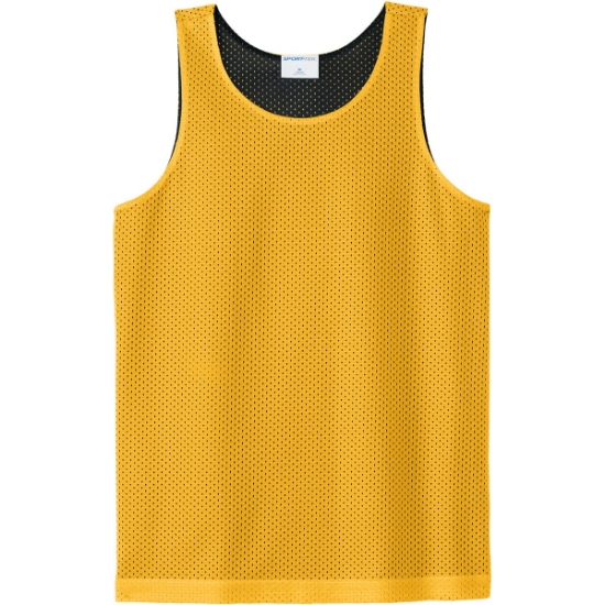 Custom Sport-Tek Youth PosiCharge Reversible Mesh Tank Gold/Black
